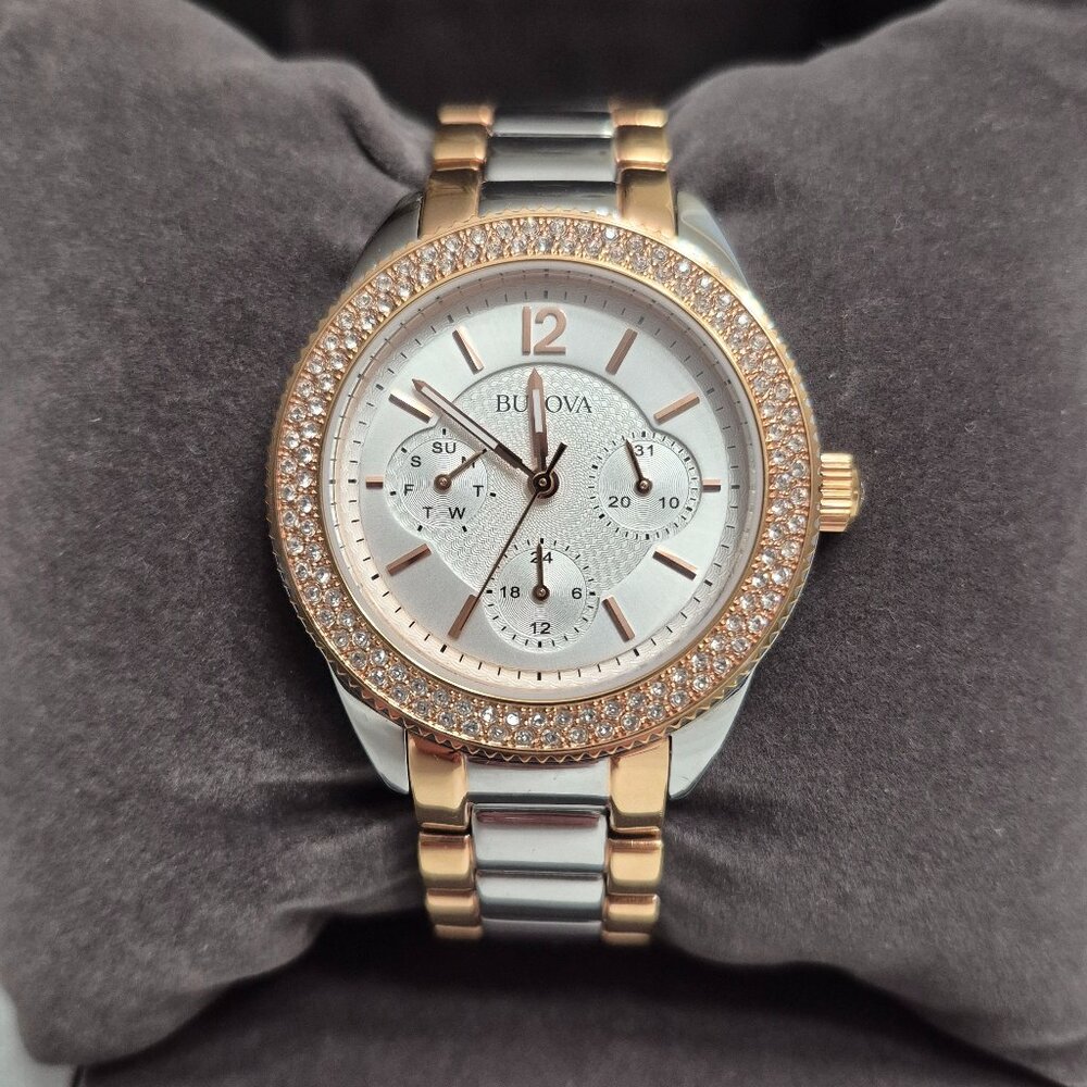 BULOVA Watch Women's Rose Gold and Silver
